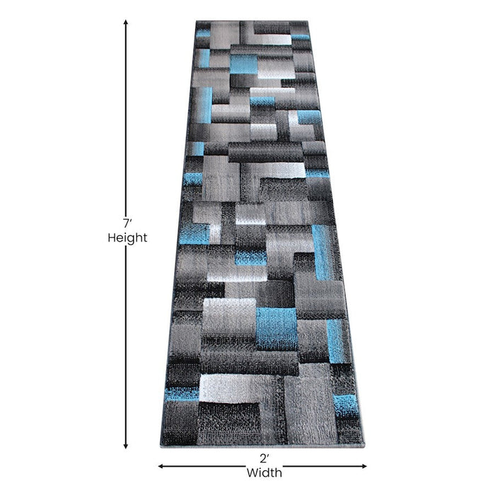 Flash Furniture Elio 2X7 Block Area Rug