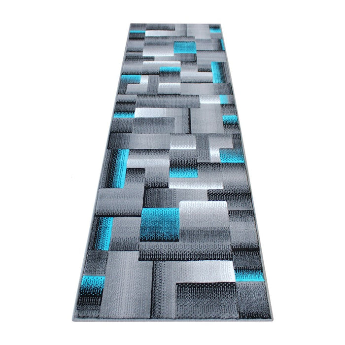 Flash Furniture Elio 2X7 Block Area Rug, Turquoise - ACD-RGTRZ861-27-TQ-GG