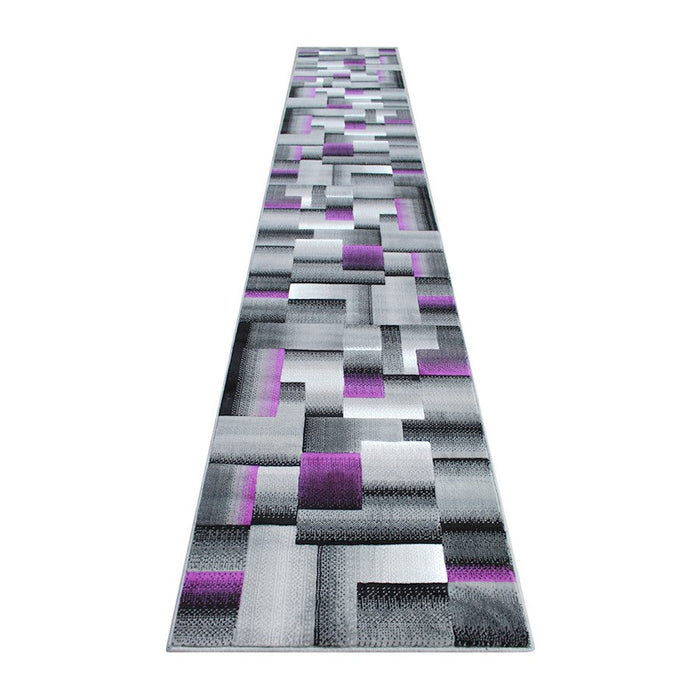 Flash Furniture Elio 3X16 Block Area Rug, Purple - ACD-RGTRZ861-316-PU-GG