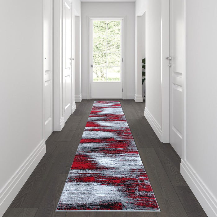 Flash Furniture Rylan 2X10 Abstract Area Rug, Red