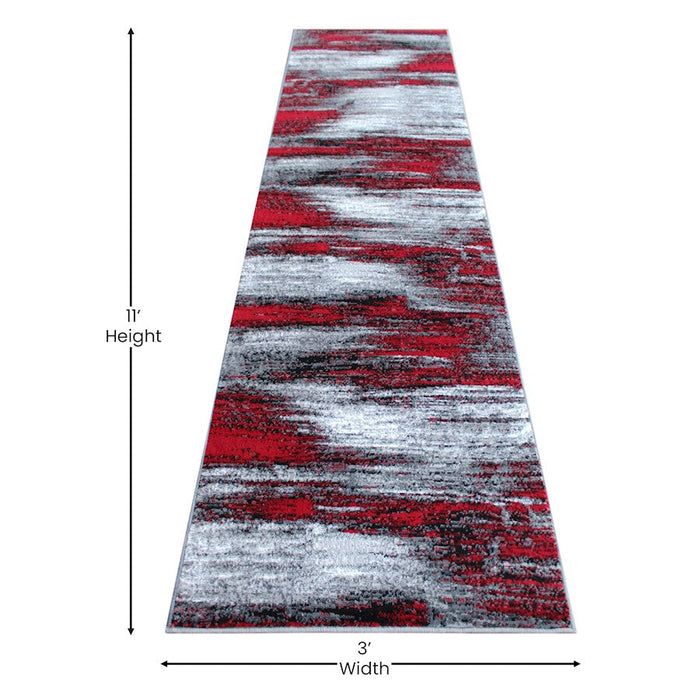 Flash Furniture Rylan 2X10 Abstract Area Rug, Red