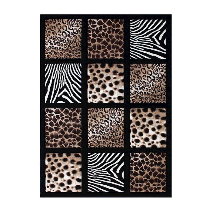 Flash Furniture Menagerie 5' X 7' Animal Print Rug, BK - ACD-RGYHPU-57-BK-GG