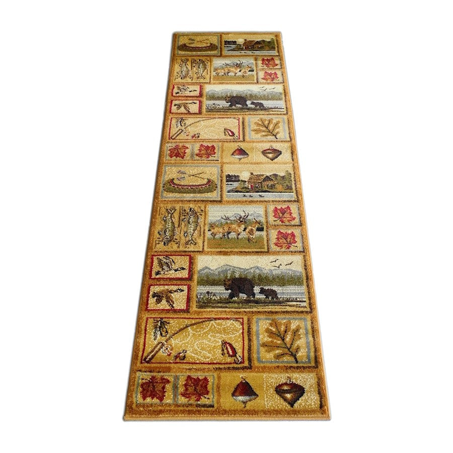 Flash Furniture Gaylord 2 X 7 Wildlife Area Rug, Beige - ACD-RGZ875338-27-BG-GG