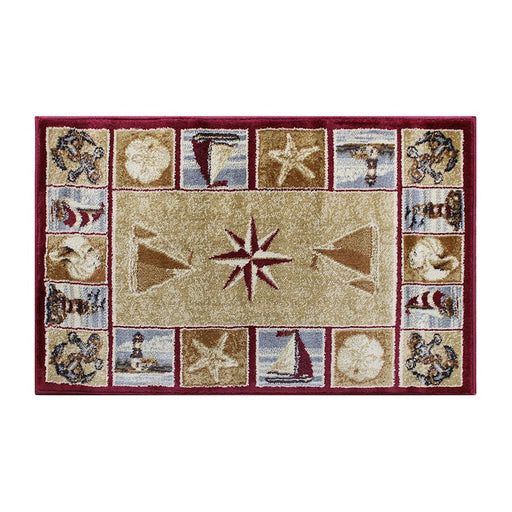 Flash Furniture Inis 2X3 Nautical Area Rug, Beige - ACD-RGZ8758-23-BG-GG