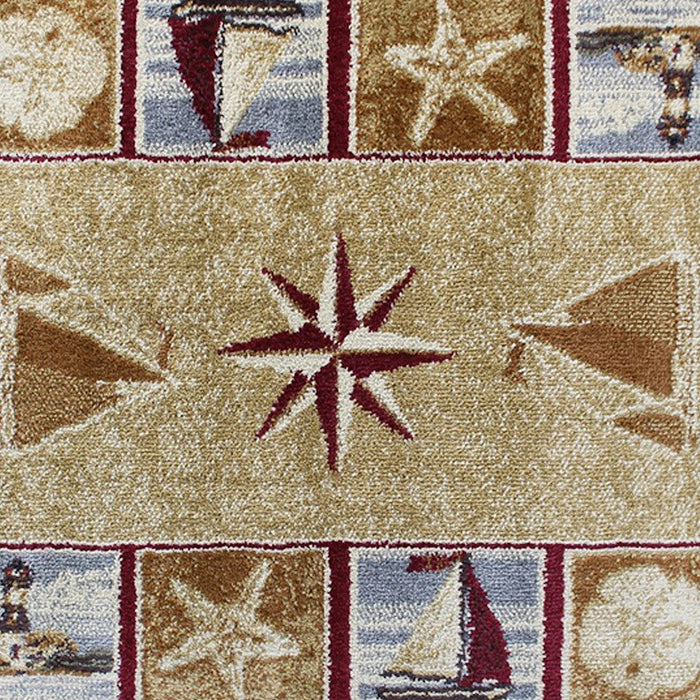 Flash Furniture Inis Nautical Area Rug, Beige