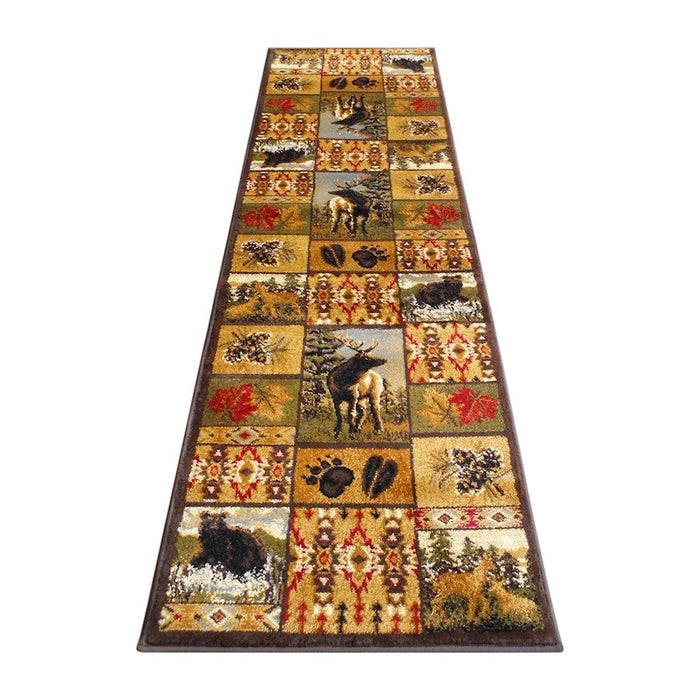 Flash Furniture Gaylord 2 X 7 Wildlife Area Rug, Brown - ACD-RGZ876038-27-BN-GG