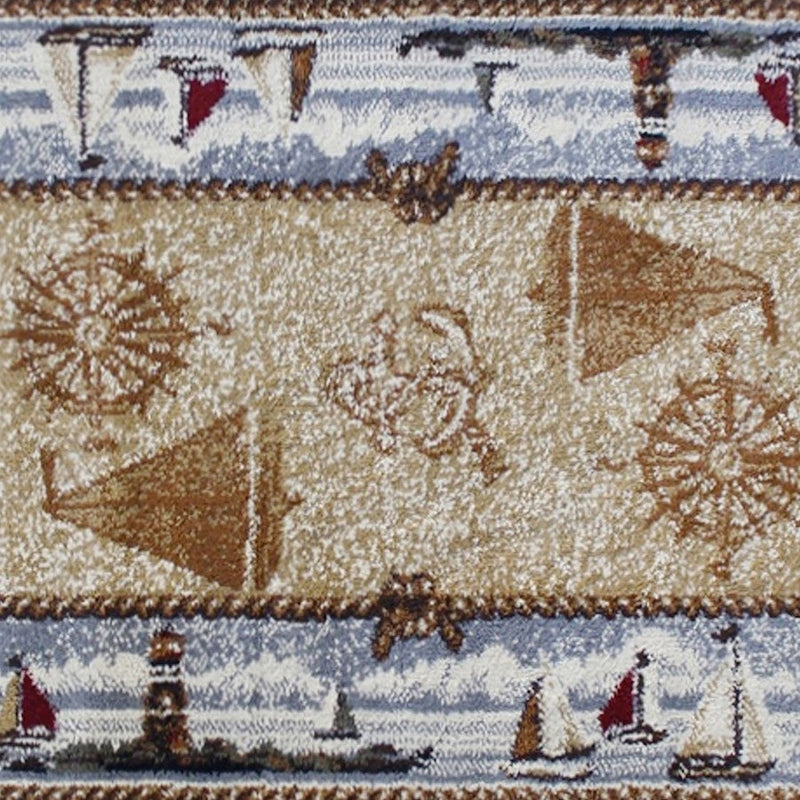 Flash Furniture Sovalye 2X3 Nautical Area Rug, Beige