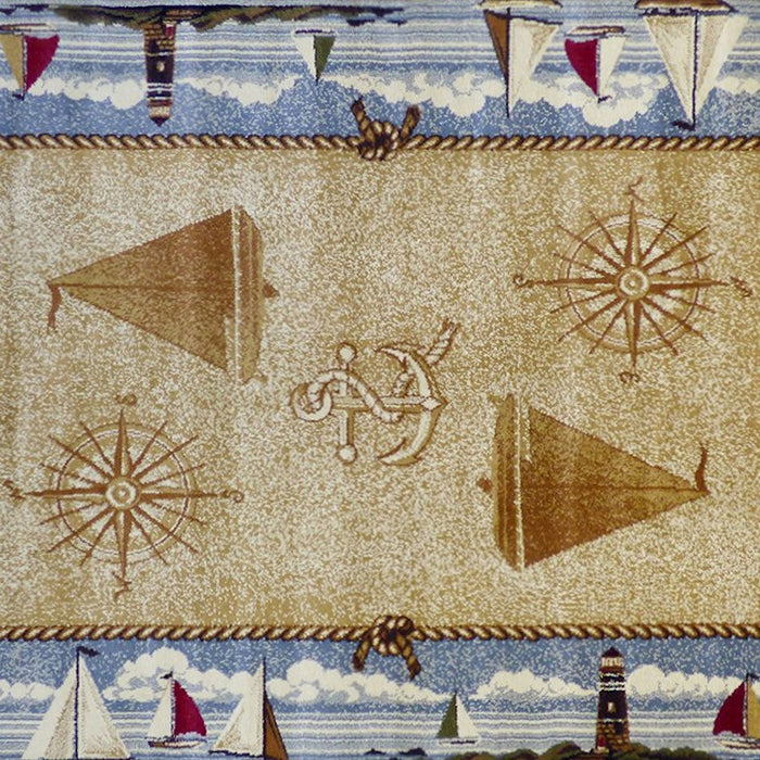 Flash Furniture Sovalye Nautical Area Rug, Beige