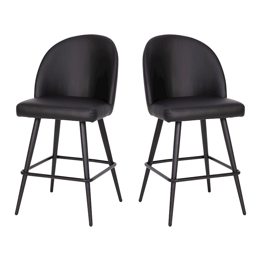 Flash Furniture Lyla 26" Barstool, Pack Of 2, Black - AY-1026H-26-BK-GG