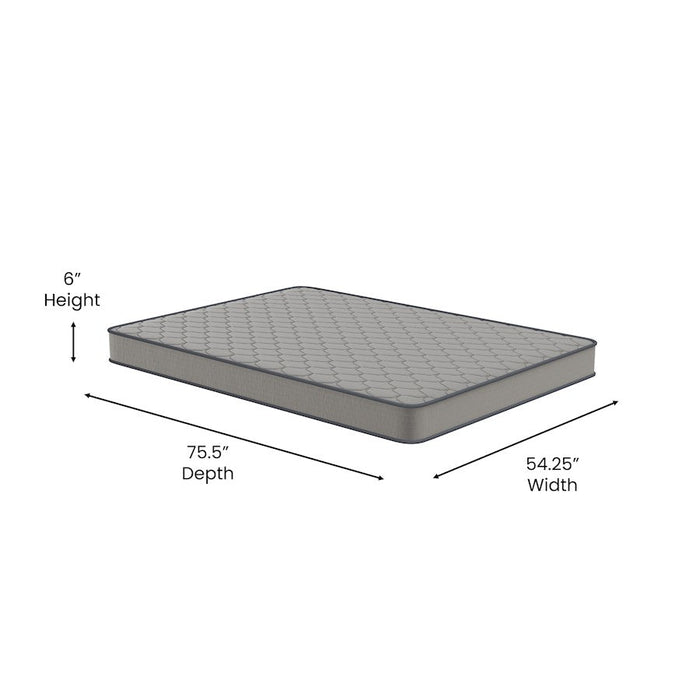 Flash Furniture Capri Comfort Sleep 6" Hybrid Mattress, Grey