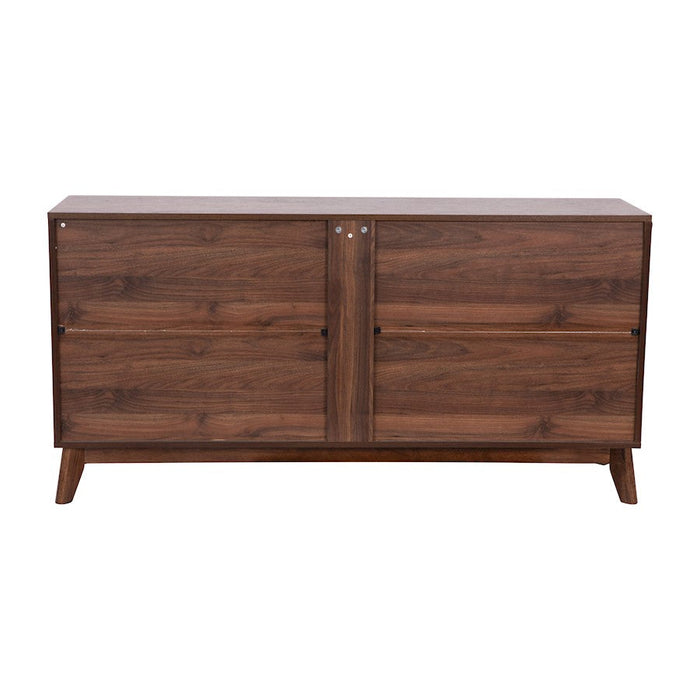 Flash Furniture Hatfield 4 Door Buffet Sideboard, Dark Walnut