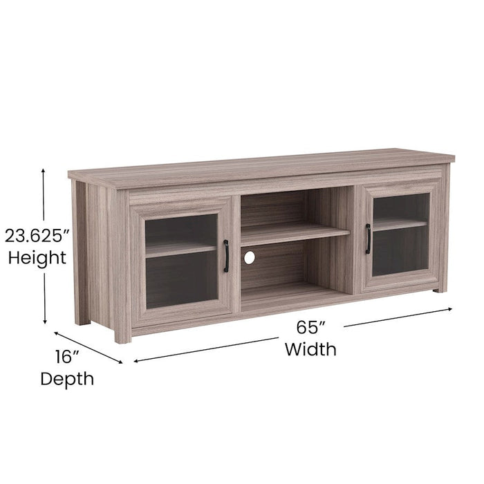 Flash Furniture Sheffield 65" Glass Door Tv Stand