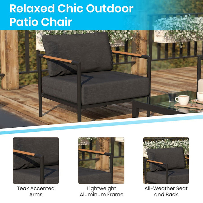 Flash Furniture Lea Patio Chair, Charcoal