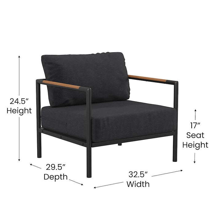 Flash Furniture Lea Patio Chair, Charcoal