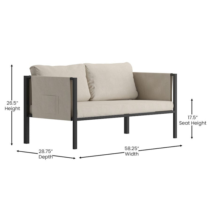 Flash Furniture Lea Loveseat, Light Gray