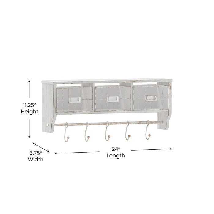 Flash Furniture Daly Wall Storage Rack