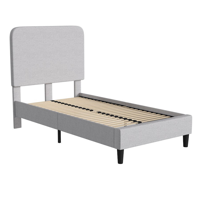 Flash Furniture Addison TW Platform/Headboard Bed, Grey - HG-3WPB21-T01-T-GY-GG