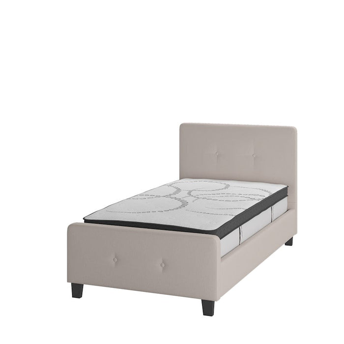 Flash Furniture Tribeca Twin Platform Bed Set, Beige - HG-BM10-17-GG