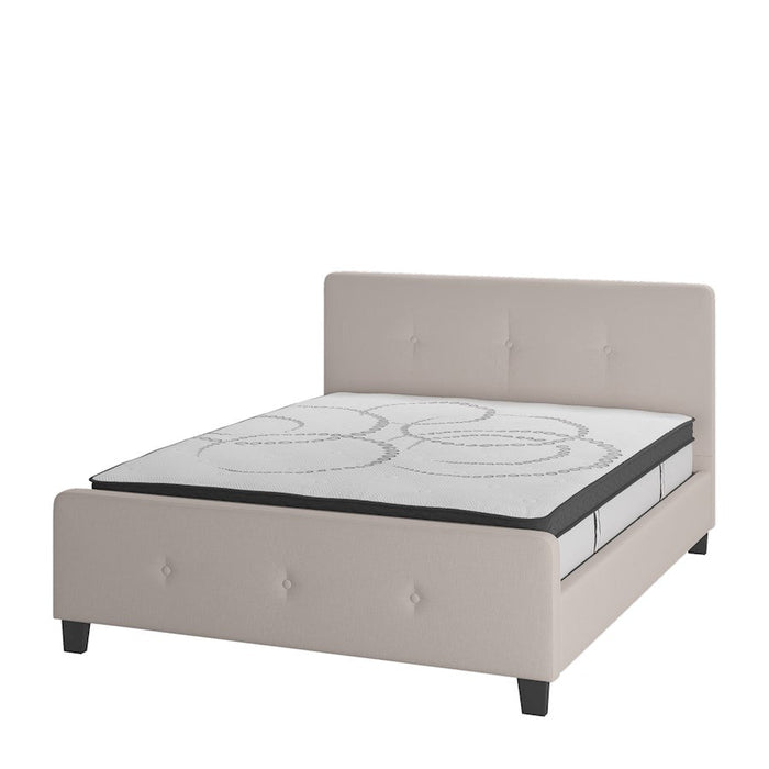 Flash Furniture Tribeca Queen Platform Bed Set, Beige - HG-BM10-19-GG