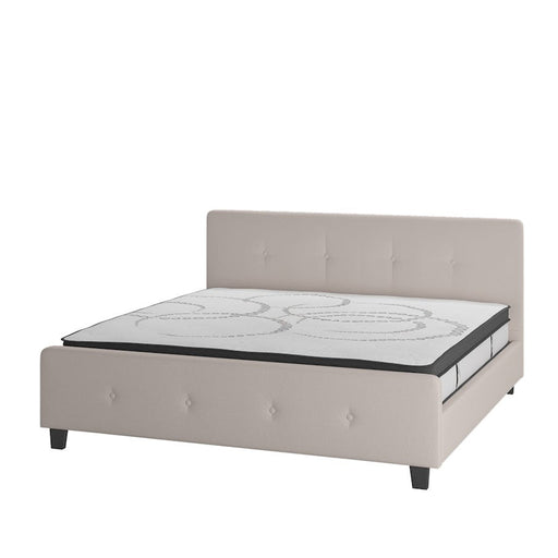 Flash Furniture Tribeca King Platform Bed Set, Beige - HG-BM10-20-GG