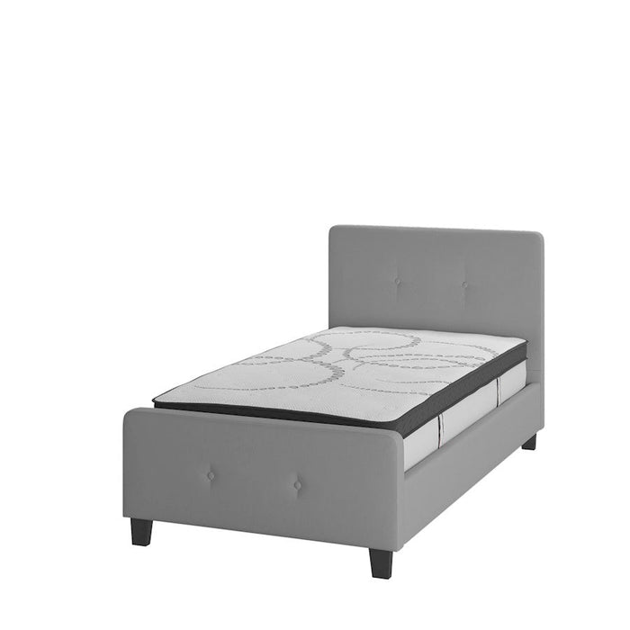 Flash Furniture Tribeca Twin Platform Bed Set, Light Gray - HG-BM10-25-GG