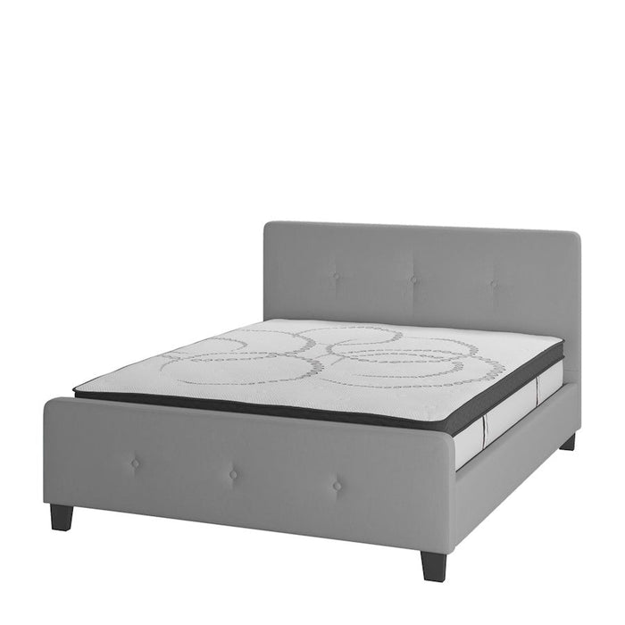 Flash Furniture Tribeca Queen Platform Bed Set, Light Gray - HG-BM10-27-GG