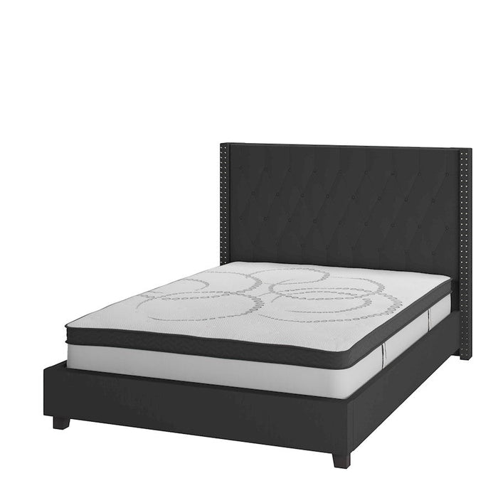 Flash Furniture Riverdale Full Platform Bed Set, Black - HG-BM10-38-GG