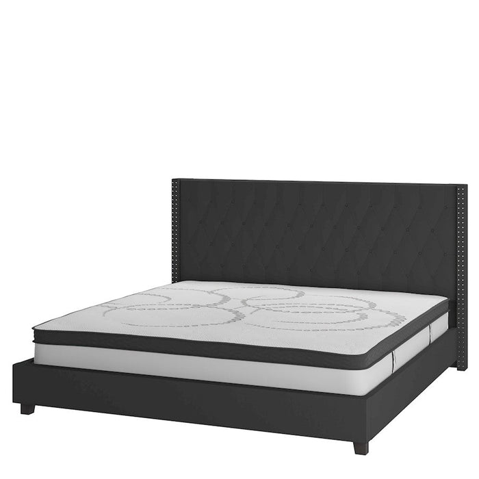 Flash Furniture Riverdale King Platform Bed Set, Black - HG-BM10-40-GG