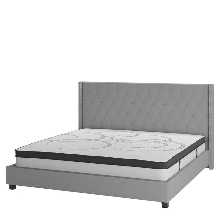 Flash Furniture Riverdale Queen Platform Bed Set, Light Gray - HG-BM10-43-GG