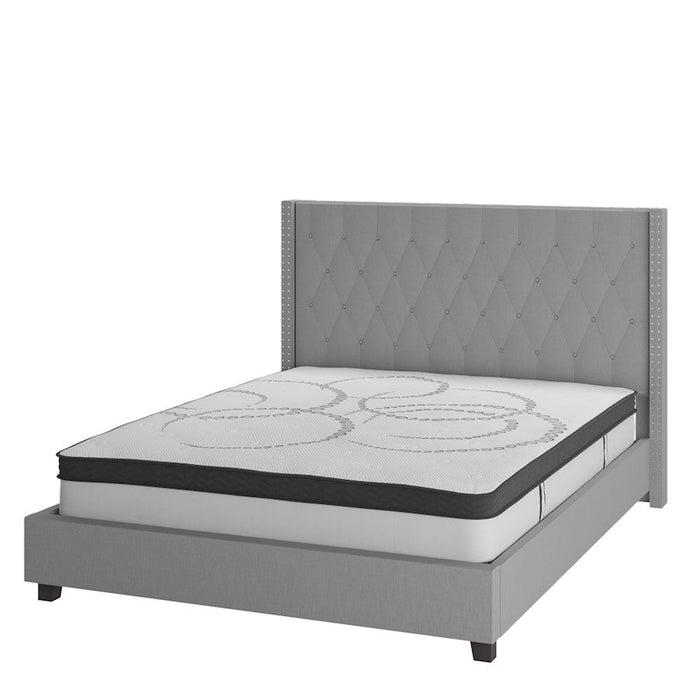 Flash Furniture Riverdale King Platform Bed Set, Light Gray - HG-BM10-44-GG