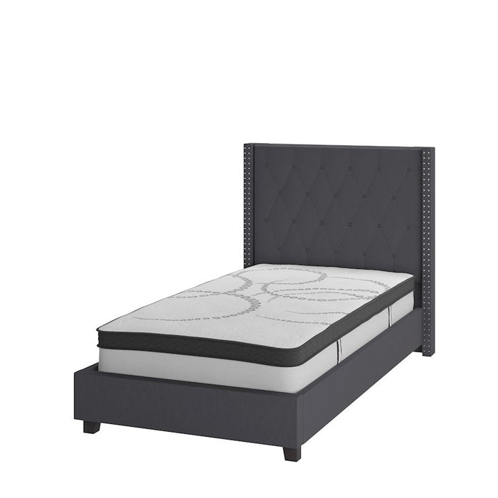 Flash Furniture Riverdale Twin Platform Bed Set, Dark Gray - HG-BM10-45-GG