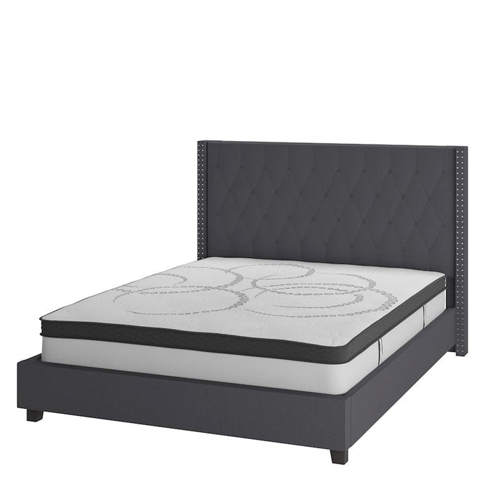 Flash Furniture Riverdale Queen Platform Bed Set, Dark Gray - HG-BM10-47-GG