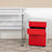 Flash Furniture Modern 3-Drawer Filing Cabinet, White/Red - HZ-CHPL-02-RED-WH-GG