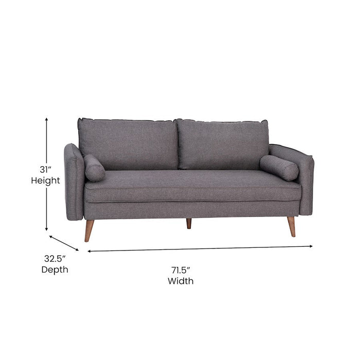 Flash Furniture Evie Gray Upholstered Sofa, Stone Gray