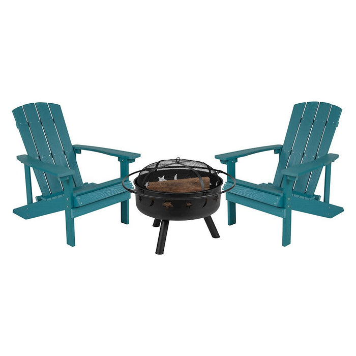 Flash Charlestown 3 PC Adirondacks/Fire Pit, SF - JJ-C145012-32D-SFM-GG