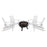 Flash Furniture Charlestown 5 PC Adirondack/Fire Pit, WH - JJ-C145014-32D-WH-GG