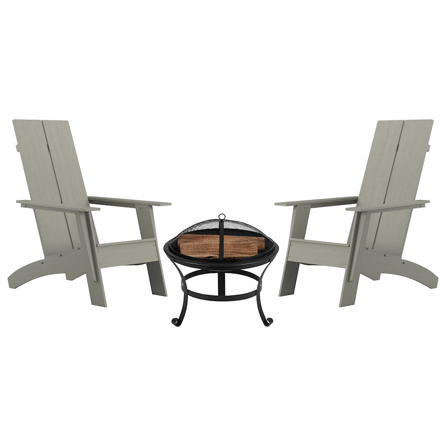 Flash Furniture Finn Pack Of 2 Rockers/Fire Pit, Gray - JJ-C145092-202-GY-GG