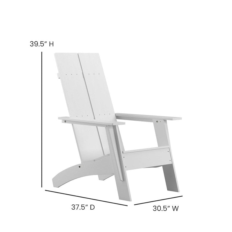 Flash Furniture Finn Pack Of 4 Rockers/Fire Pit, White