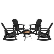 Flash Furniture Savannah Pack Of 4 Rockers/1 Table, SF - JJ-C147054-202-BK-GG