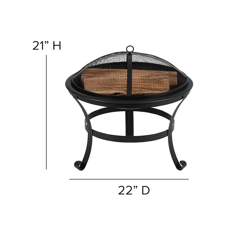 Flash Furniture Savannah Pack Of 4 Rockers/1 Table, Black