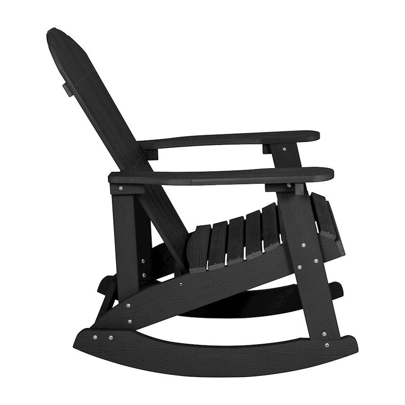 Flash Furniture Savannah Pack Of 4 Rockers/1 Table, Black
