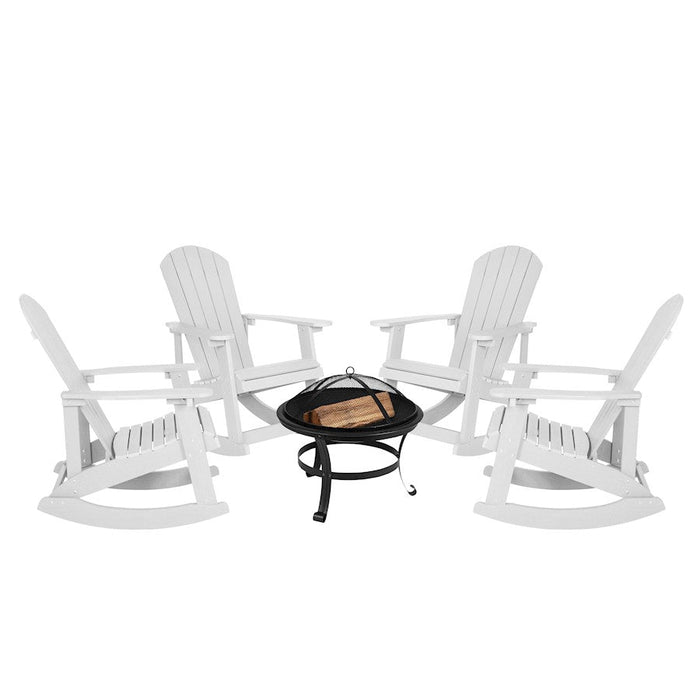 Flash Furniture Savannah Rockers Fire Pit, Pack Of 4, WH - JJ-C147054-202-WH-GG