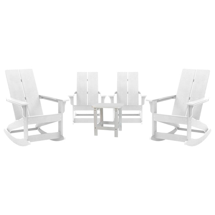 Flash Furniture Finn Pack Of 4 Rockers/Side Table, WH - JJ-C14709-4-T14001-WH-GG