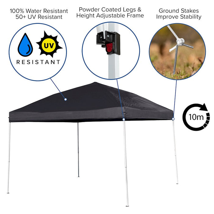 Flash Furniture Harris Slanted Leg Canopy Tent, Black