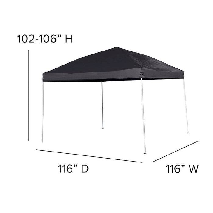 Flash Furniture Harris Slanted Leg Canopy Tent, Black