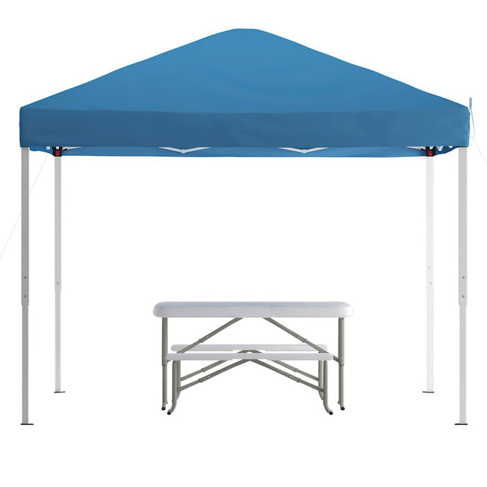 Flash Furniture Knox Canopy Tent/Folding Bench, Blue - JJ-GZ10103-BL-GG