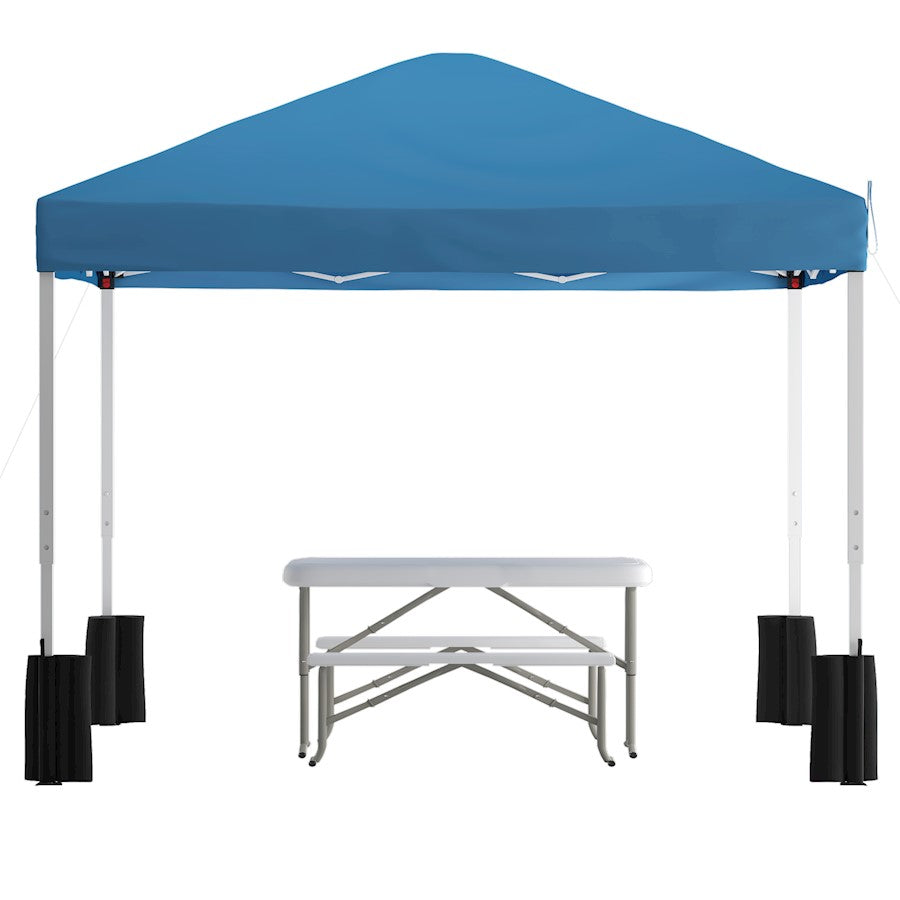 Flash Furniture Harris Canopy Tent/Folding Bench, Blue - JJ-GZ10PKG103-BL-GG