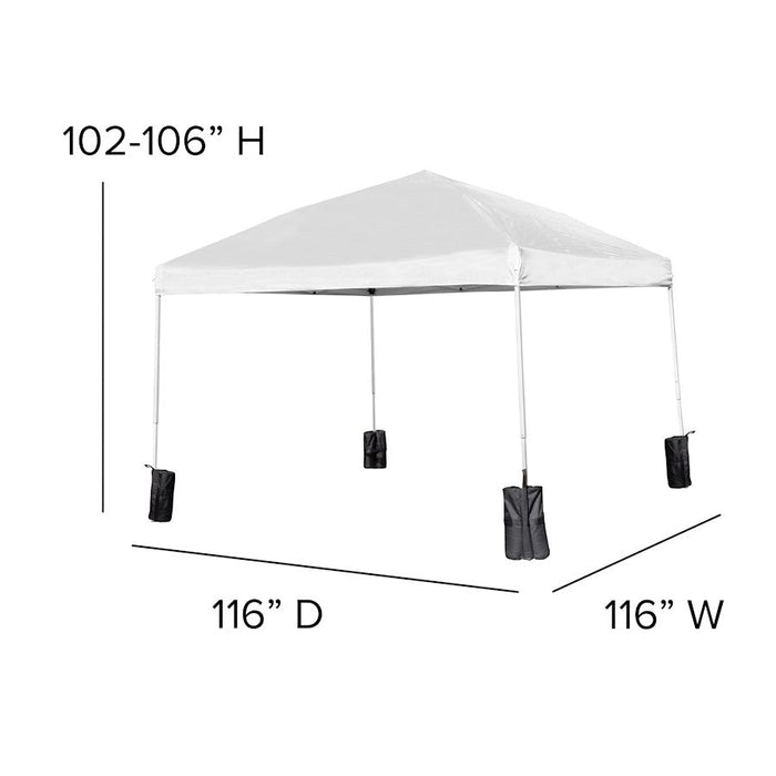 Flash Furniture Otis Wheeled Canopy Tent/Table/4 Chairs