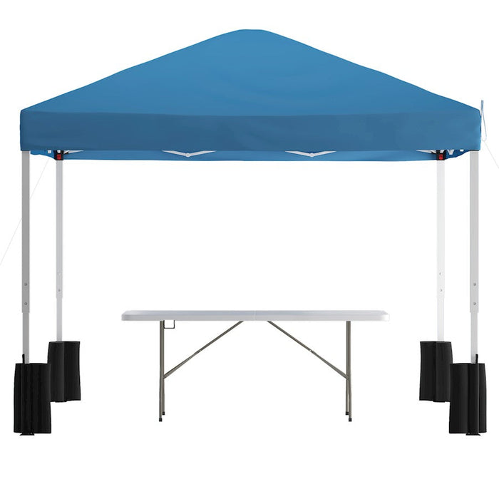 Flash Otis 10'X10' Canopy Tent/Folding Table, Blue - JJ-GZ10PKG183Z-BL-GG