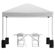Flash Furniture Otis Canopy Tent /Folding Table, White - JJ-GZ10PKG183Z-WH-GG